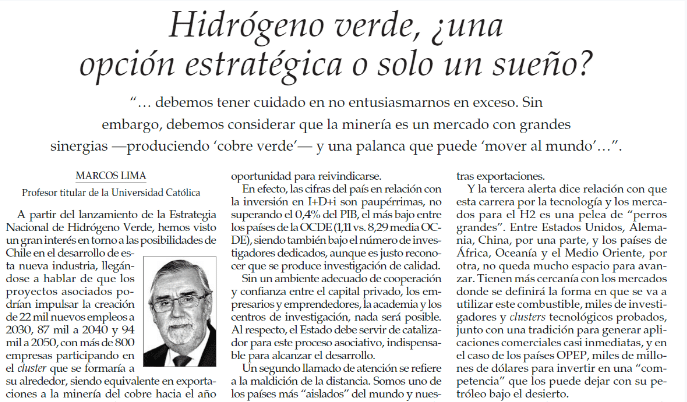 El futuro del hidrógeno verde en Chile