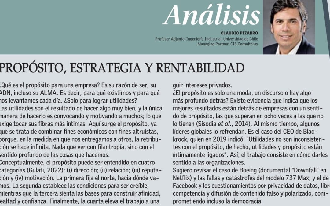 “Propósito, Estrategia y Rentabilidad”