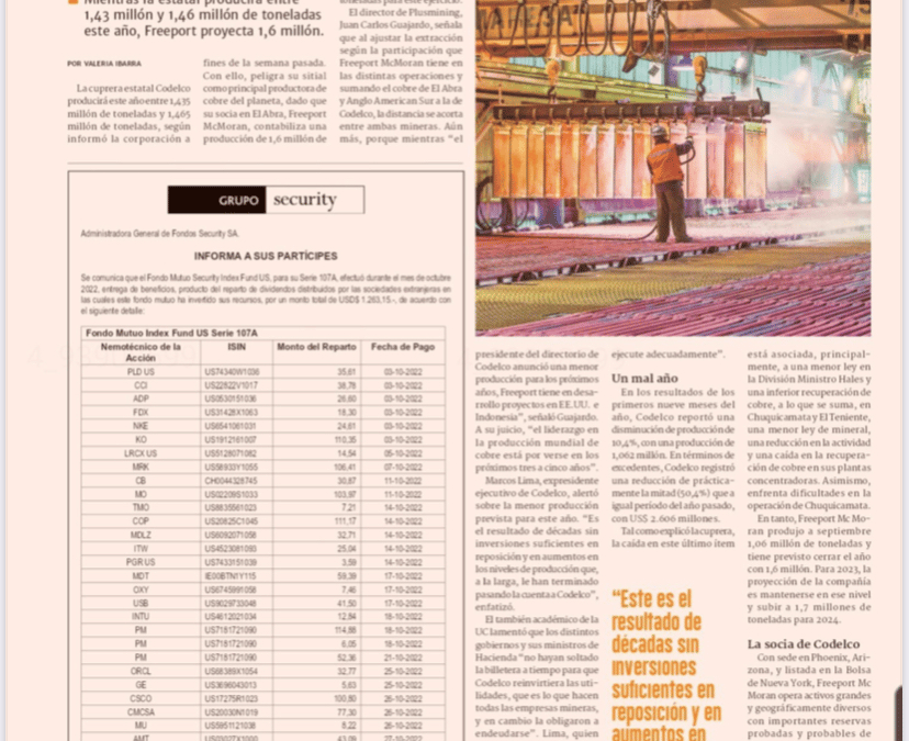 Marcos Lima comenta proyecciones de Codelco