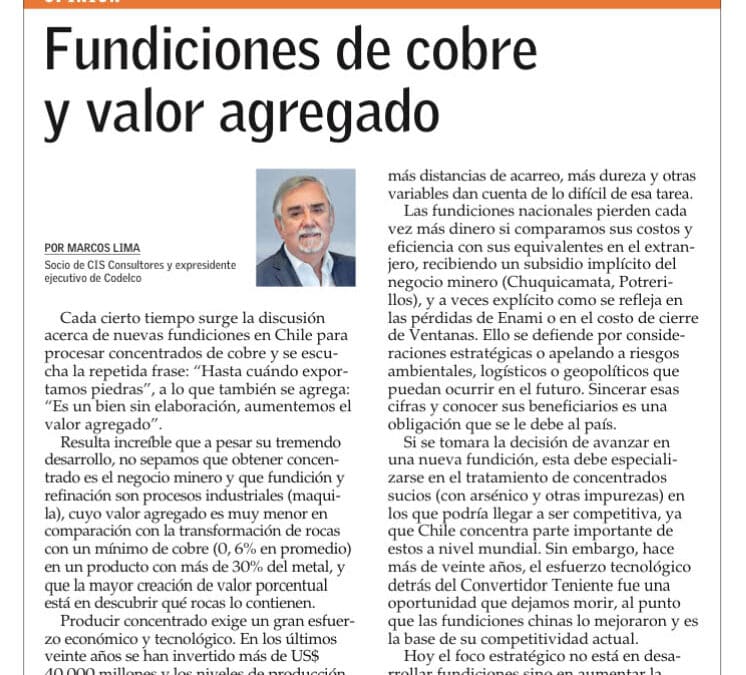 Fundiciones de cobre y valor agregado